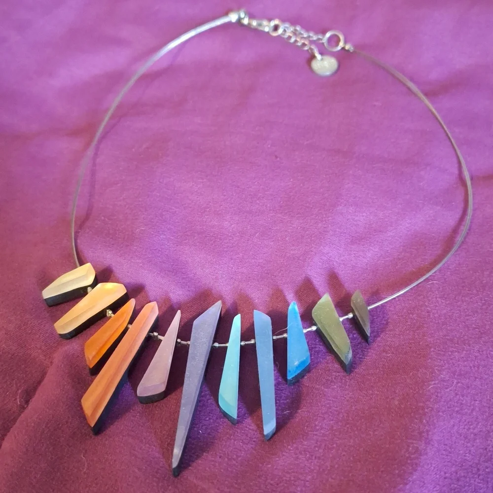 Stunning artisan rainbow necklace - Picture 2 of 3